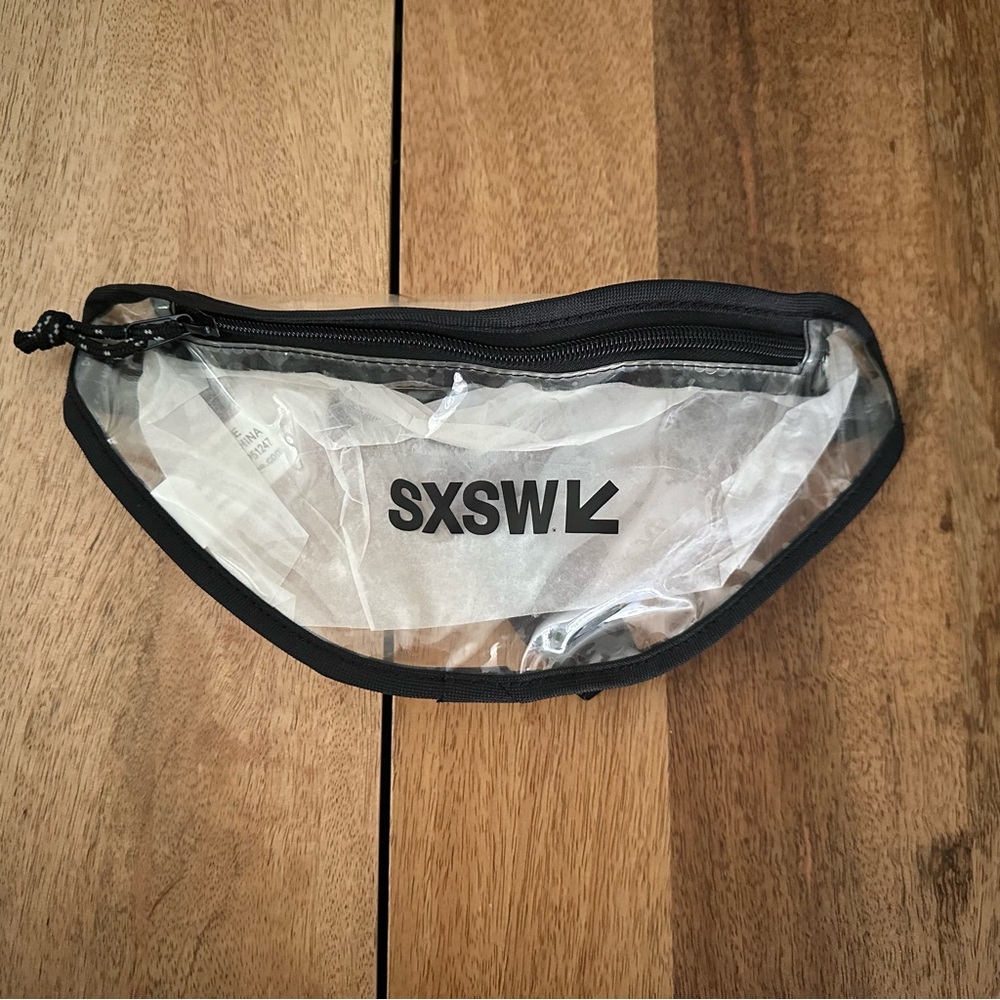 Clear SXSW Waist Bag with Black Trim